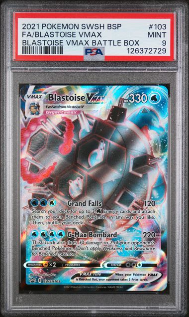 Blastoise VMAX - #SWSH103 Black Star Promo - PSA 9 - Blastoise VMAX Battle Box