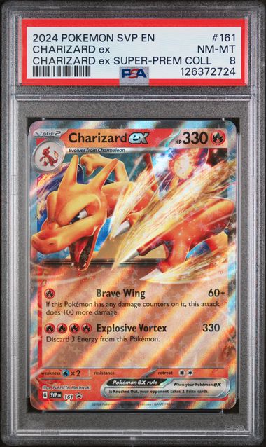 Charmander, Charmeleon, Charizard - Pokemon 151 Cosmos Holo Promos - Sequential Cert Numbers - PSA 9, 9, 8 - Charizard ex Super Premium Collection